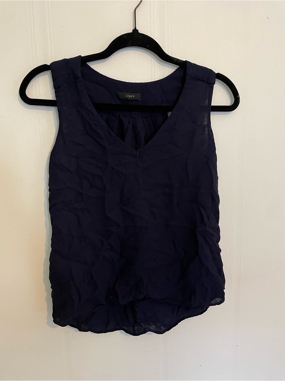 J Crew Navy Blue Sleeveless Blue Viscose Blouse
